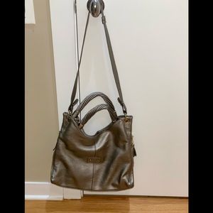 Silver/Pewter Bag with 4 interior compartments